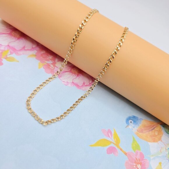 Classic Rose Gold Curb Chain Necklace for Men & Women, 19.7 Inch, XPNL0092 - Picture 5 of 12